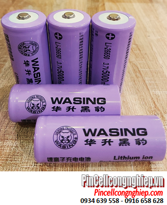 Wasing 26650; Pin sạc Lithium 3.7v Wasing 26650 với 5000mAh cấu tạo đầu lồi (26mmx65mm) chính hãng